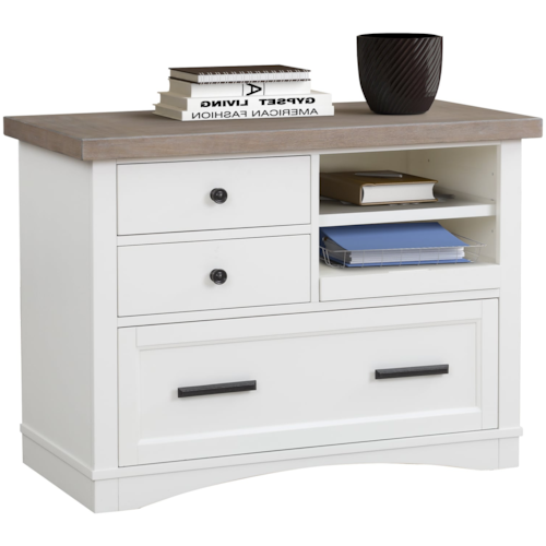 Farmhouse Functional File Cabinet with Dual AC Power Center
