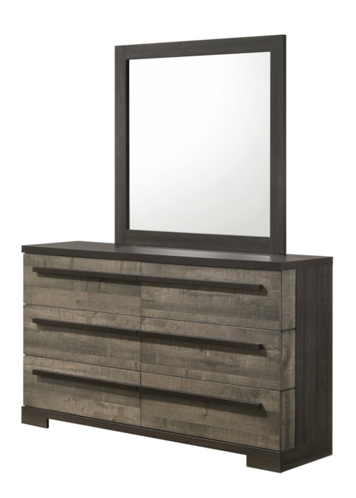 Remington 6-Drawer Contemporary Dresser & Mirror Set