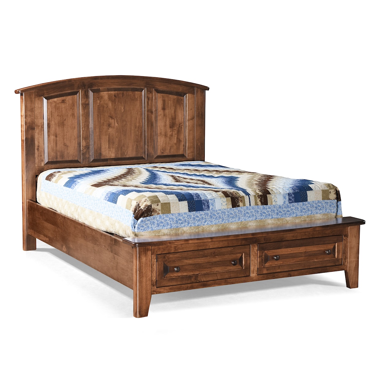 Archbold Furniture Carson Queen Arched Bed with Footboard Storage