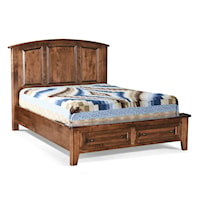 Queen Arched Panel Bed with Footboard Storage