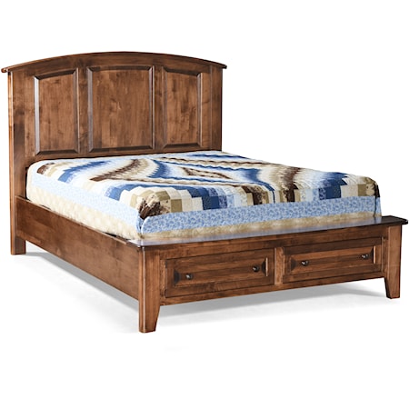 King Arched Panel Bed with Footboard Storage