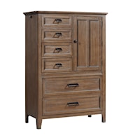 Transitional 6-Drawer Gentleman's Chest in Harvest Finish