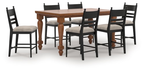 Counter Height Dining Table And 6 Barstools