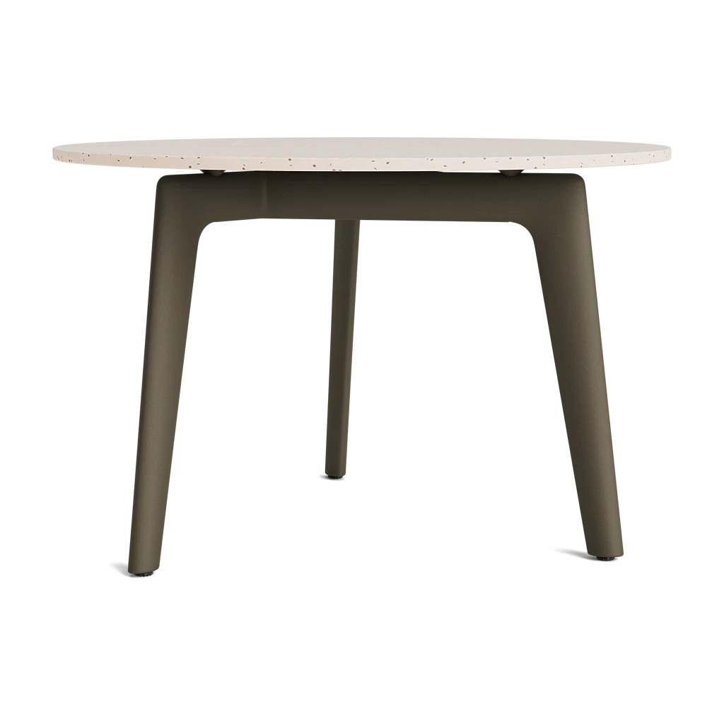 26" Round Stone-Top End Table