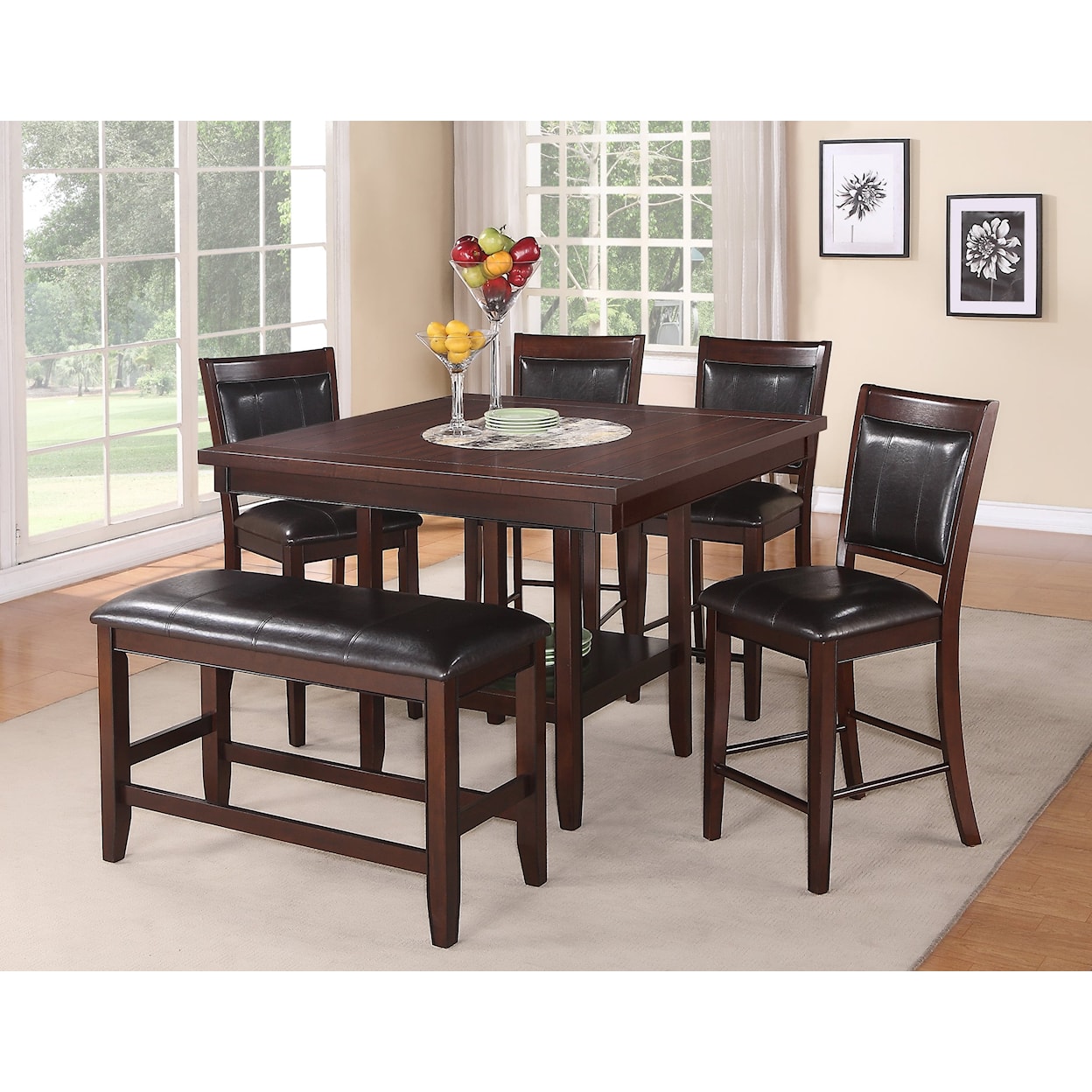 Crown Mark Fulton Counter Height Table and Chair Set