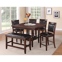 6-Piece Counter Height Table, Chair & Bench Set