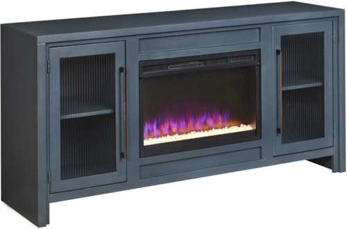 Contemporary 66" Fireplace Console with Wire Management