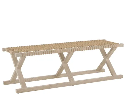 Coastal Bench with Woven Seat