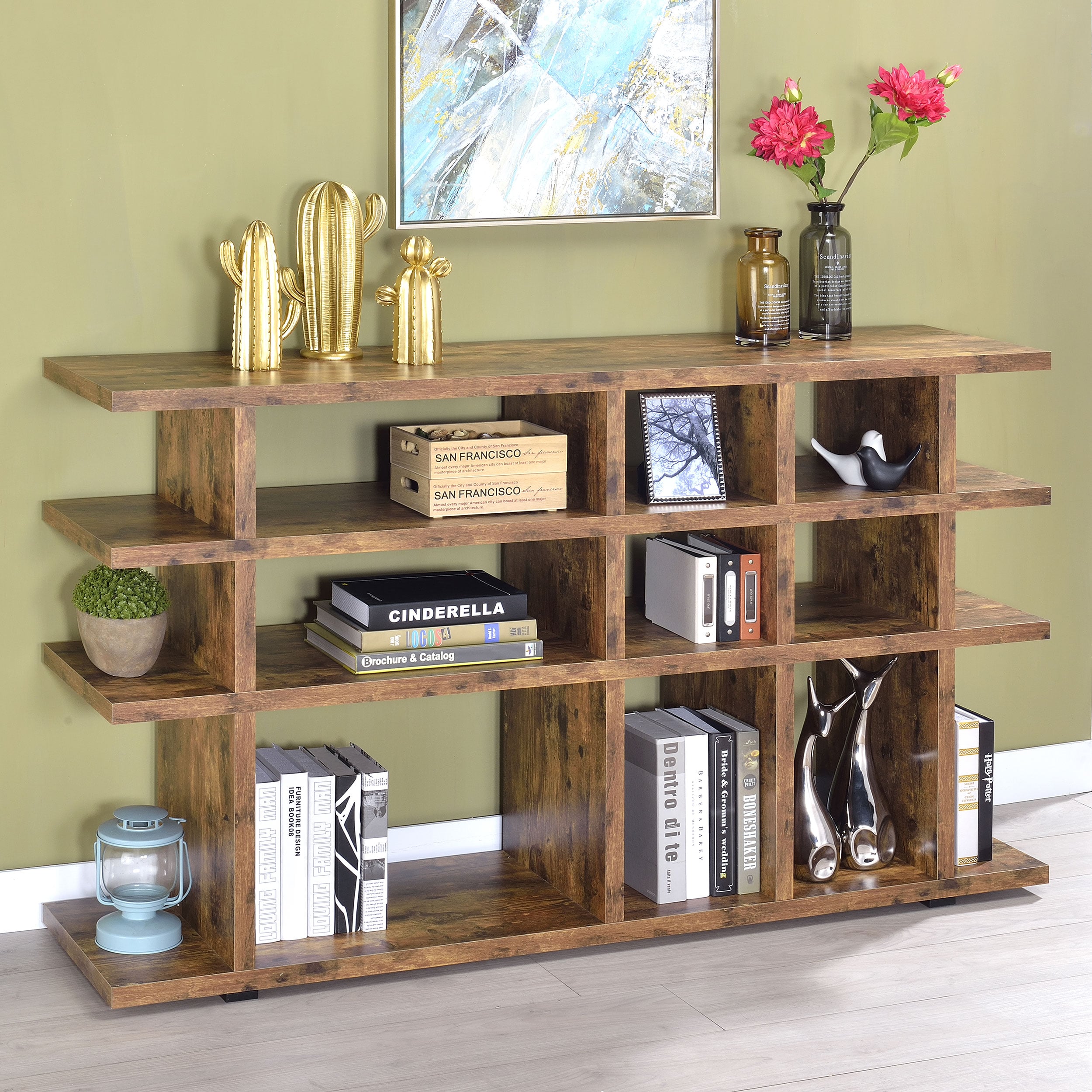 Santos 63-inch 3-shelf Console Bookcases