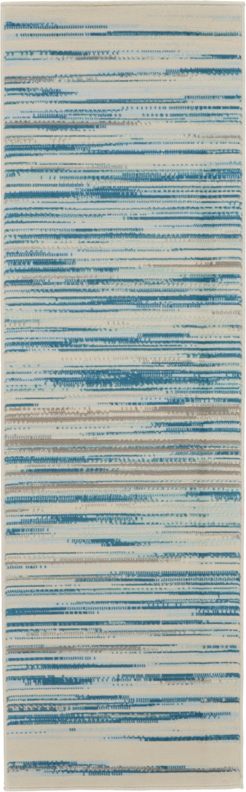 2'3" x 7'3" Blue Runner Rug