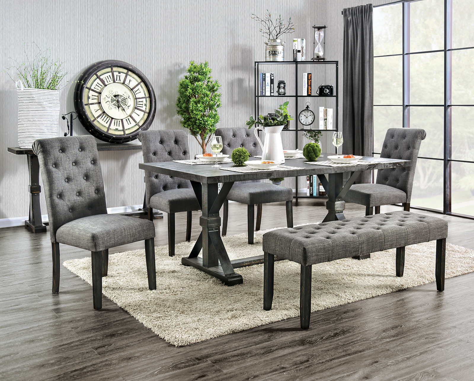 White grey online dining table set