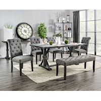 6 Pc. Dining Table Set W/ Bench