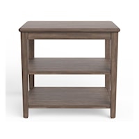 Contemporary Chairside End Table with Open Display Shelves