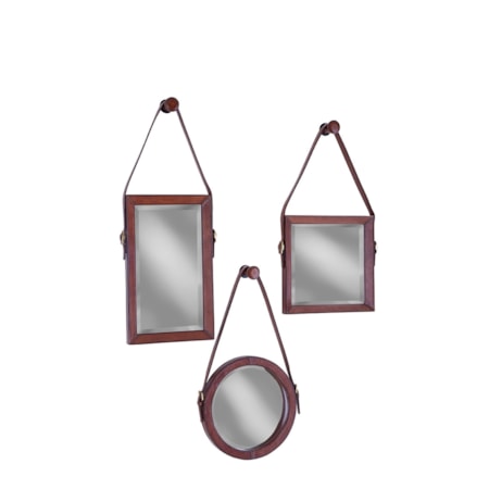 Mirror Trio with Leather Frames