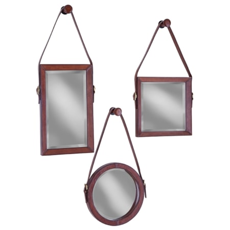 Mirror Trio with Leather Frames