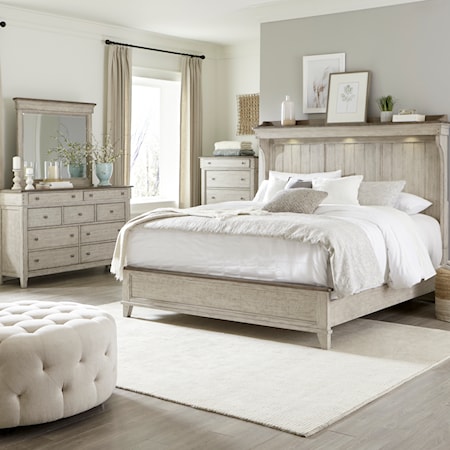 4-Piece Queen Mantle Bedroom Set