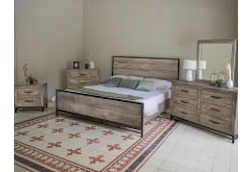 Blacksmith Rustic King Bedroom Set by International Furniture Direct at VanDrie Home Furnishings