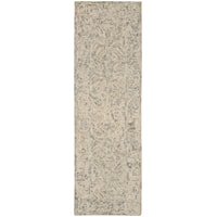 2'3" x 7'6" Beige/Grey Runner Rug