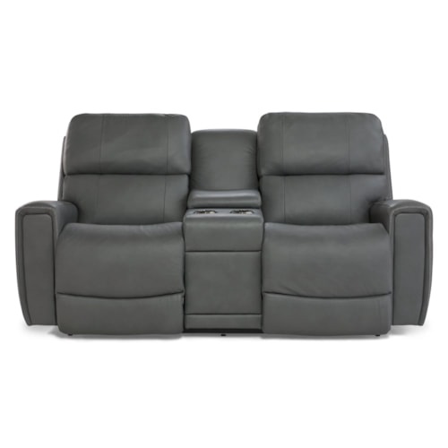 Power Reclining Loveseat w/ Headrest and Console