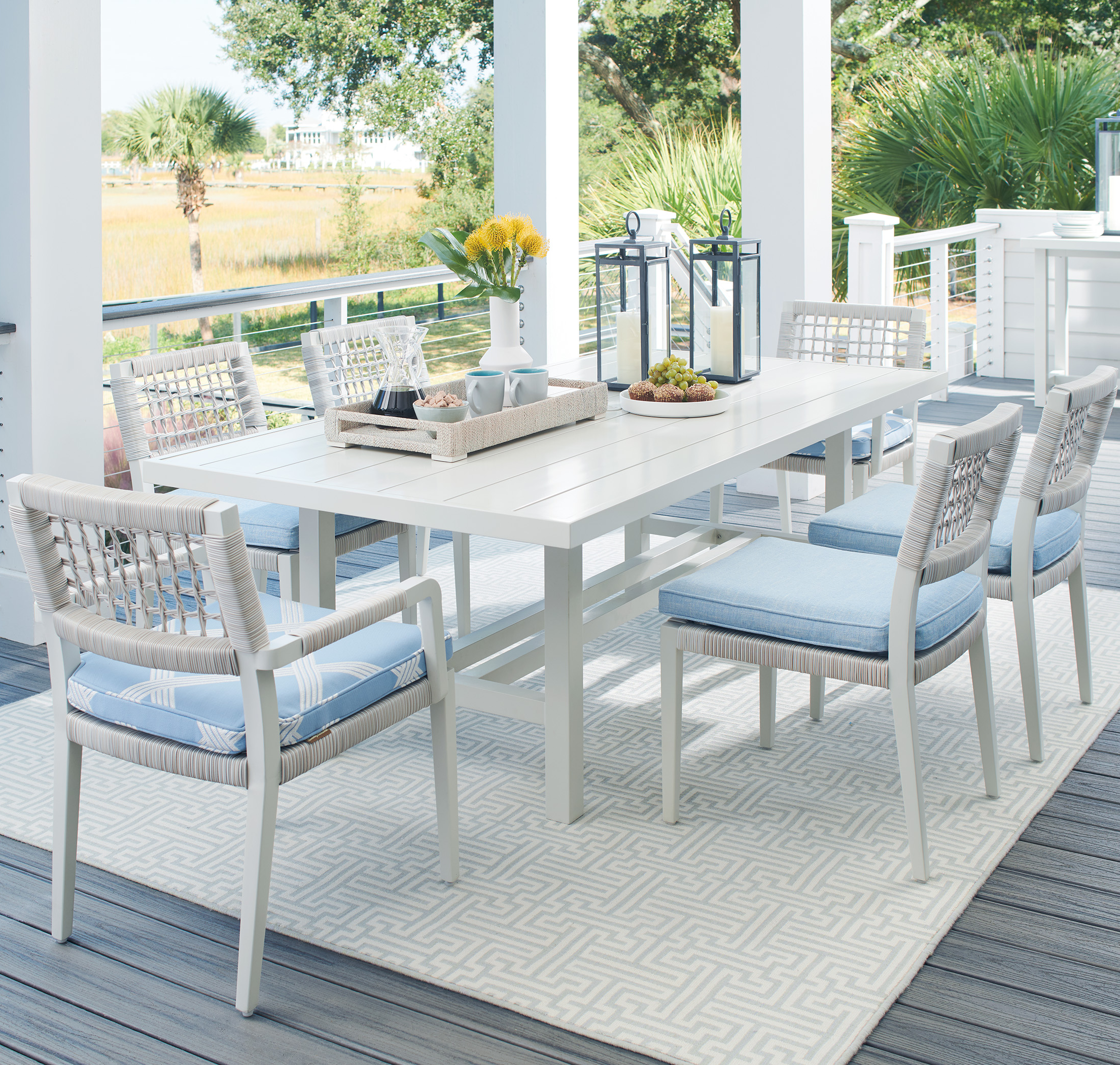 Coastal outdoor best sale dining set