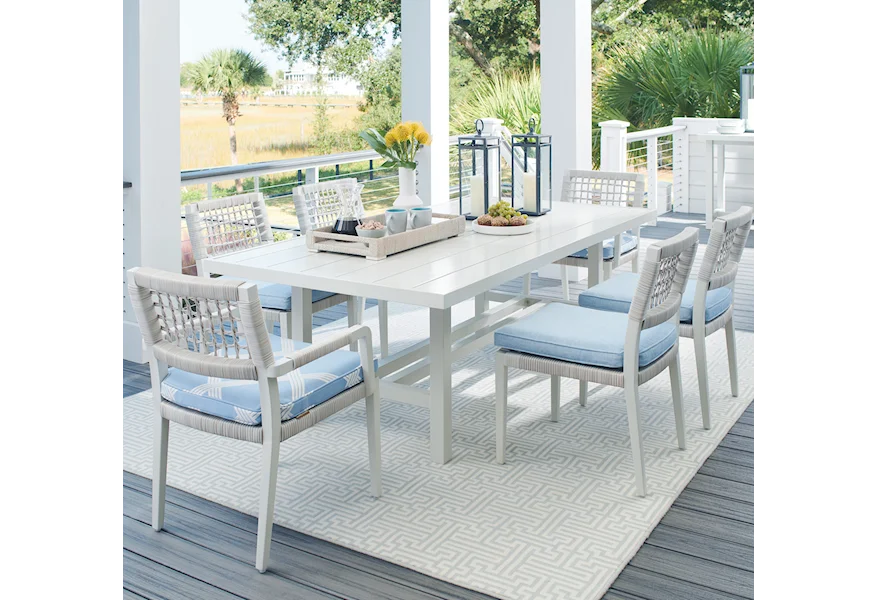 Seabrook 7-Piece Coastal Outdoor Dining Set by Tommy Bahama Outdoor Living at Howell Furniture