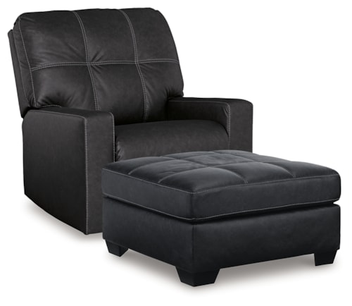 Recliner And Oversized Accent Ottoman