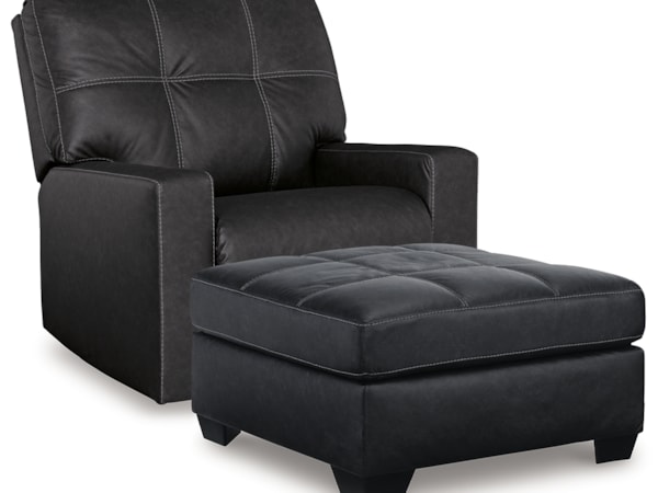 Recliner And Oversized Accent Ottoman
