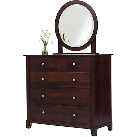 Traditional Dressing Chest Mirror in Expresso Finish