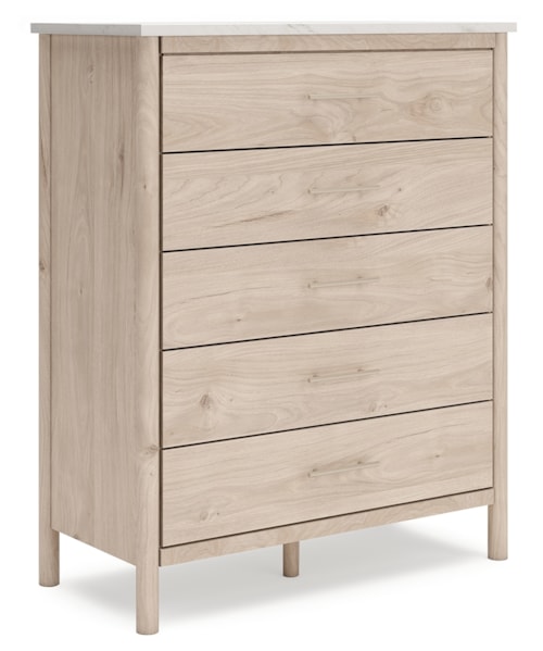 5-Drawer Chest with Marble-Look Top