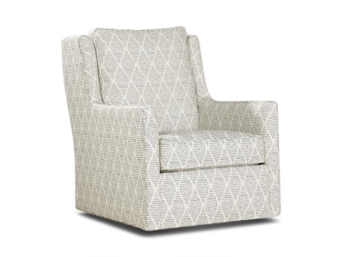 Transitional Swivel Chair with Track Arms