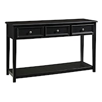 Black Sofa Table with 3 Drawers and 1 Shelf