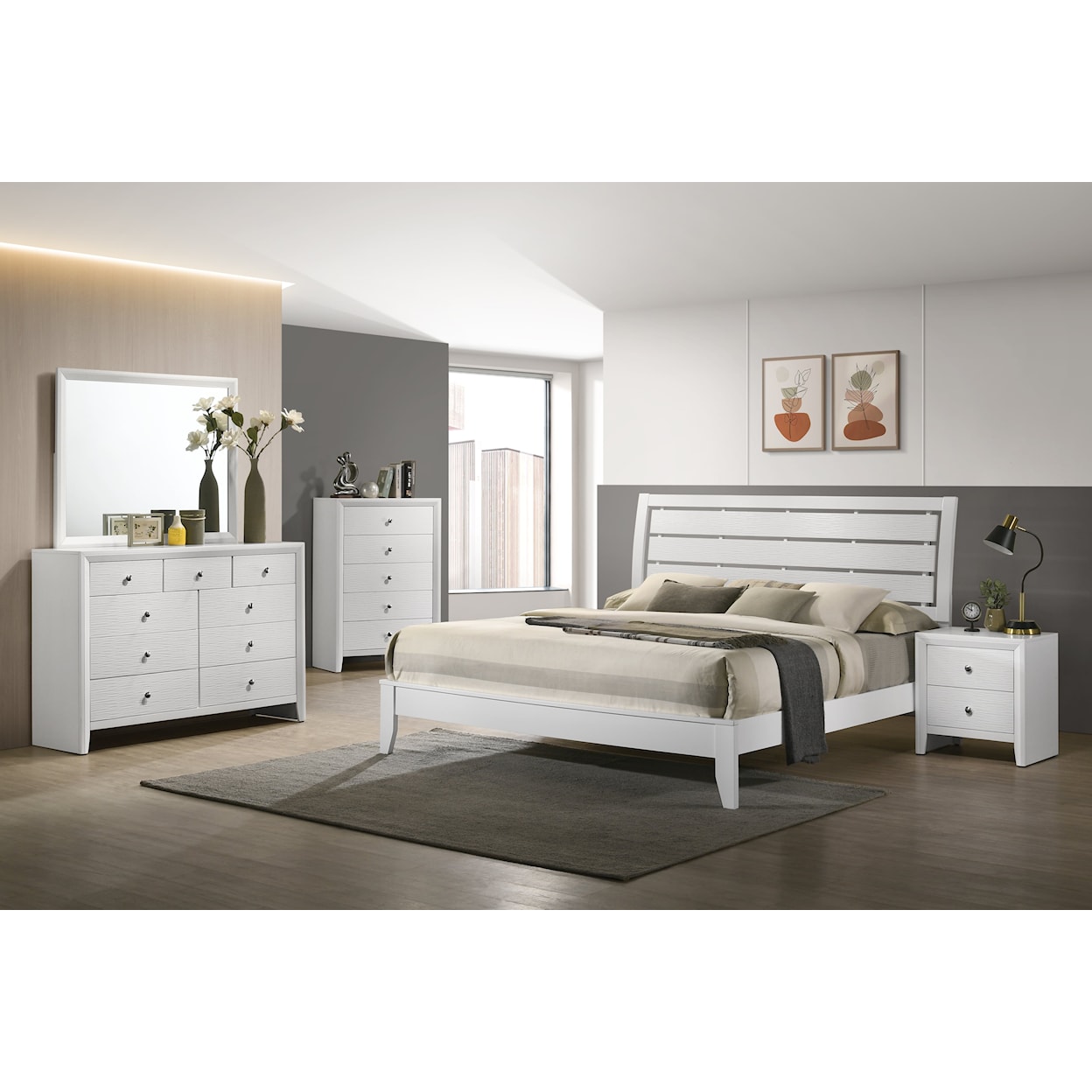 Crown Mark Evelyn EVELYN WHITE KING BED |