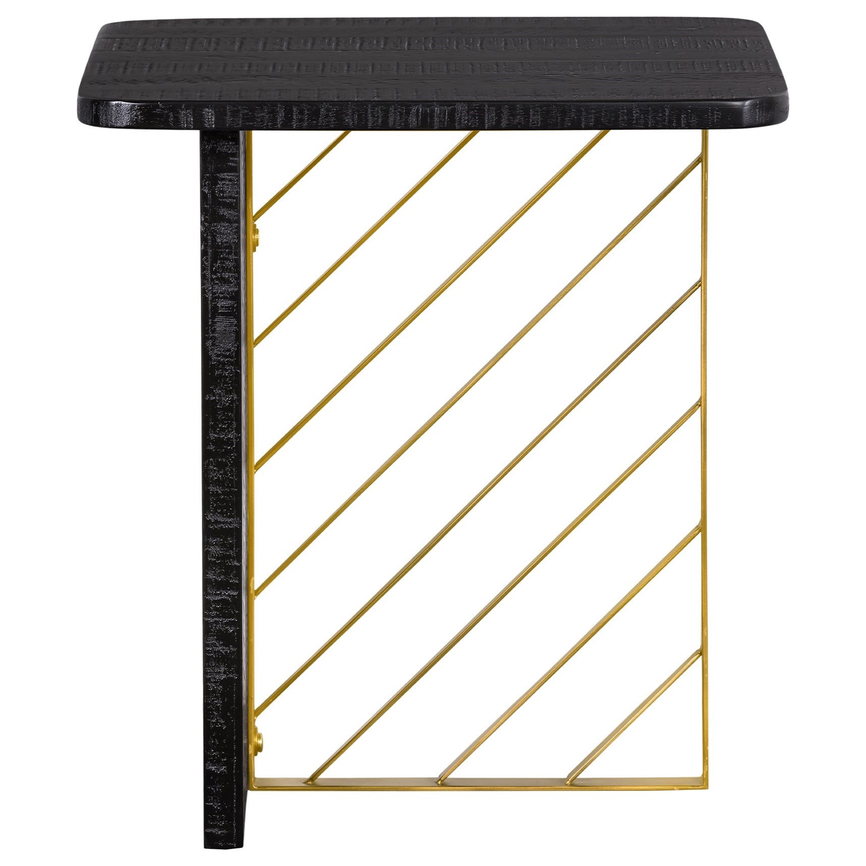 End Table with Brass Accents