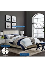 Modway Amira King Upholstered Fabric Bed