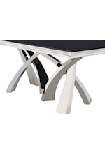 New Classic Ulysses Contemporary Rectangular Dining Table with Glass Top