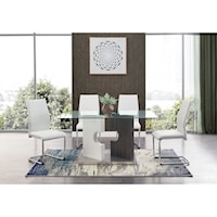 Contemporary Dining Table Set with 4 Dining Chairs