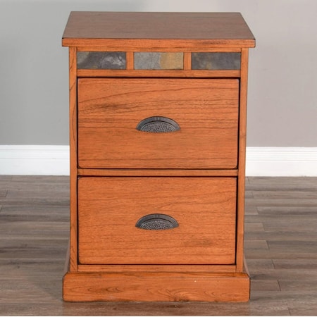 2-Drawer File Cabinet with Slate Accents
