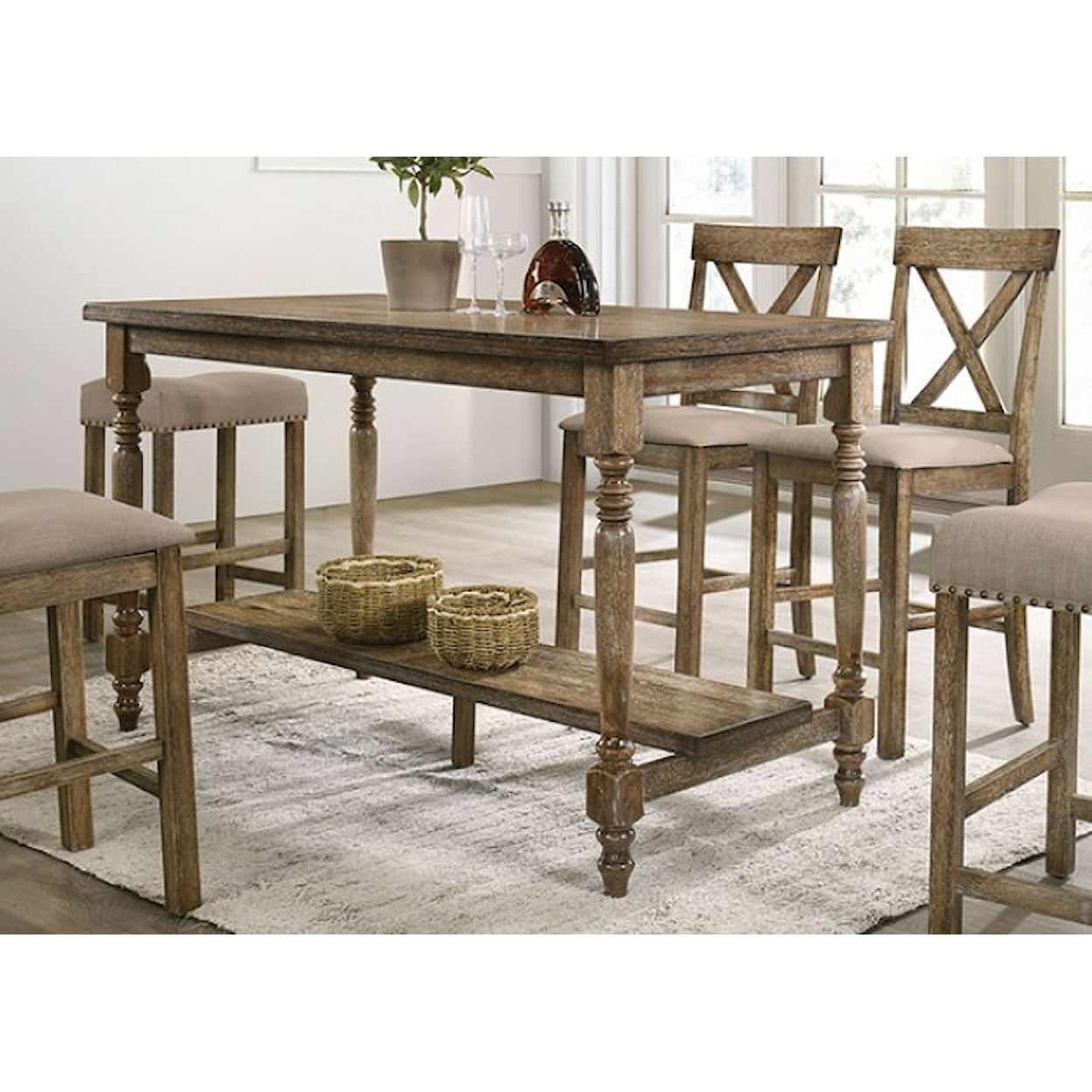 Furniture of America - FOA Plankinton Counter Height Table 