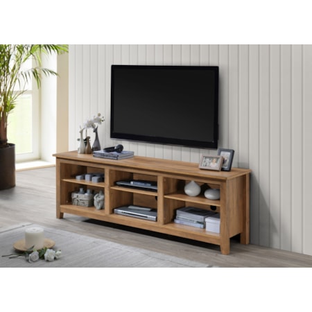 70 Inch TV Console with Shelves