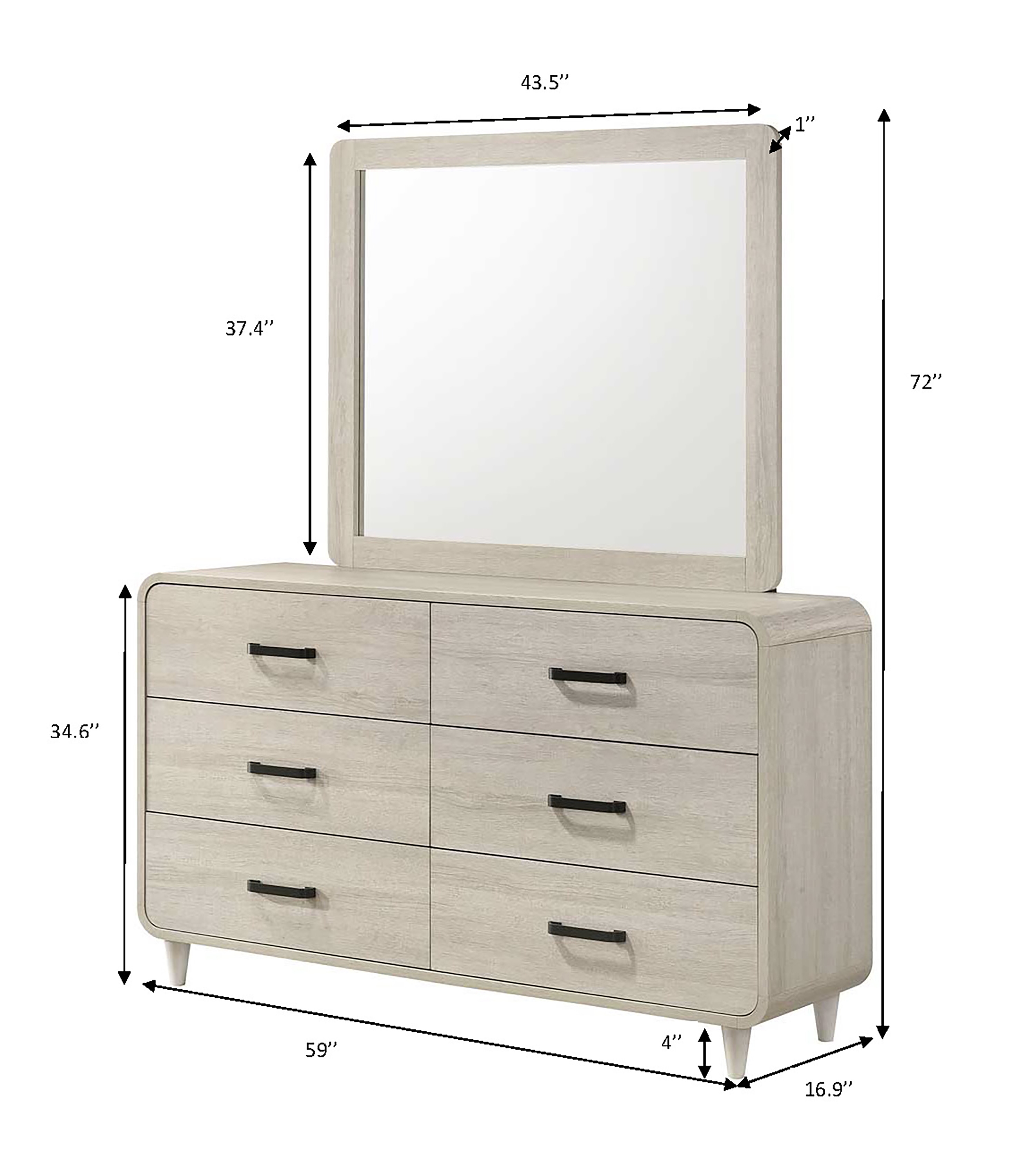 Crown Mark NYOMI 6-Drawer Dresser