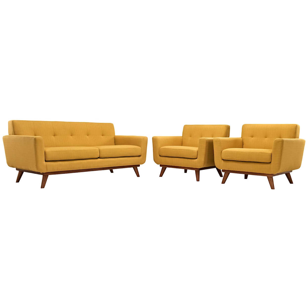 Modway Engage Armchairs and Loveseat Set