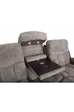 Franklin 652 Bonanza Casual Power Reclining Sofa with Drop Down Table, USB & Wireless Charing, Storage Arms, Massage, Cupholders and Drawer