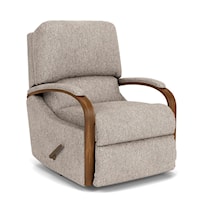 Contemporary Exposed Wood Swivel Glider Recliner