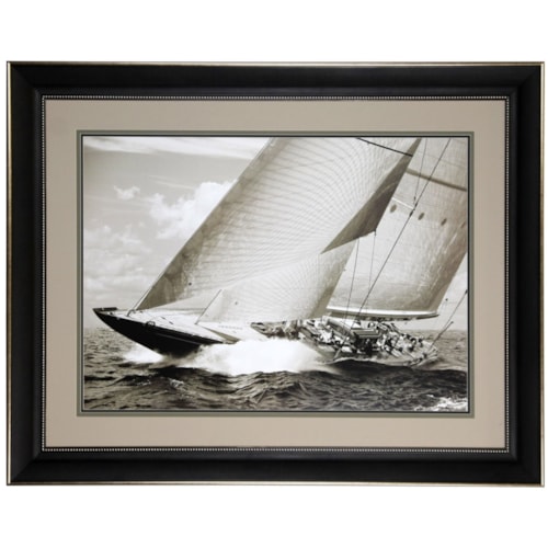 Black and White Framed Wall Art of a Sailboat