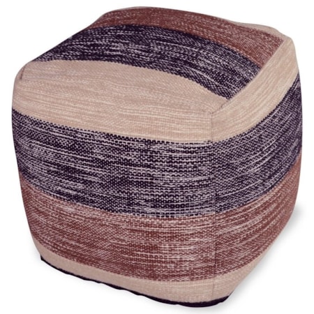 JAMES BLACK/BROWN-CREAM HANDWOVEN | POUF