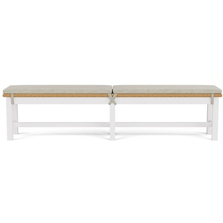 Coastal Long Dining Bench with Removable Seat Cushion
