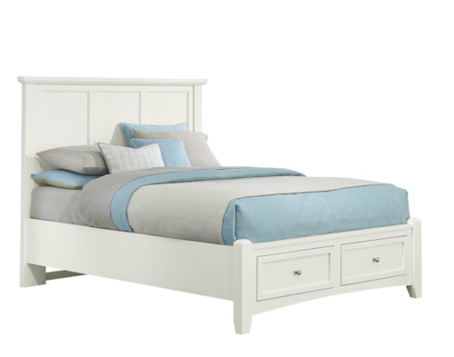 Transitional Full Mansion Bed with Storage Footboard