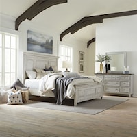 Farmhouse 3-Piece Queen Panel Bedroom Group with Felt-Lined Drawers