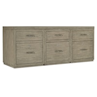 Casual 6-Drawer Office Credenza with Locking File Drawers