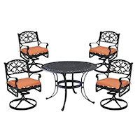 Traditional 5 Piece Outdoor Dining Set with Cushions